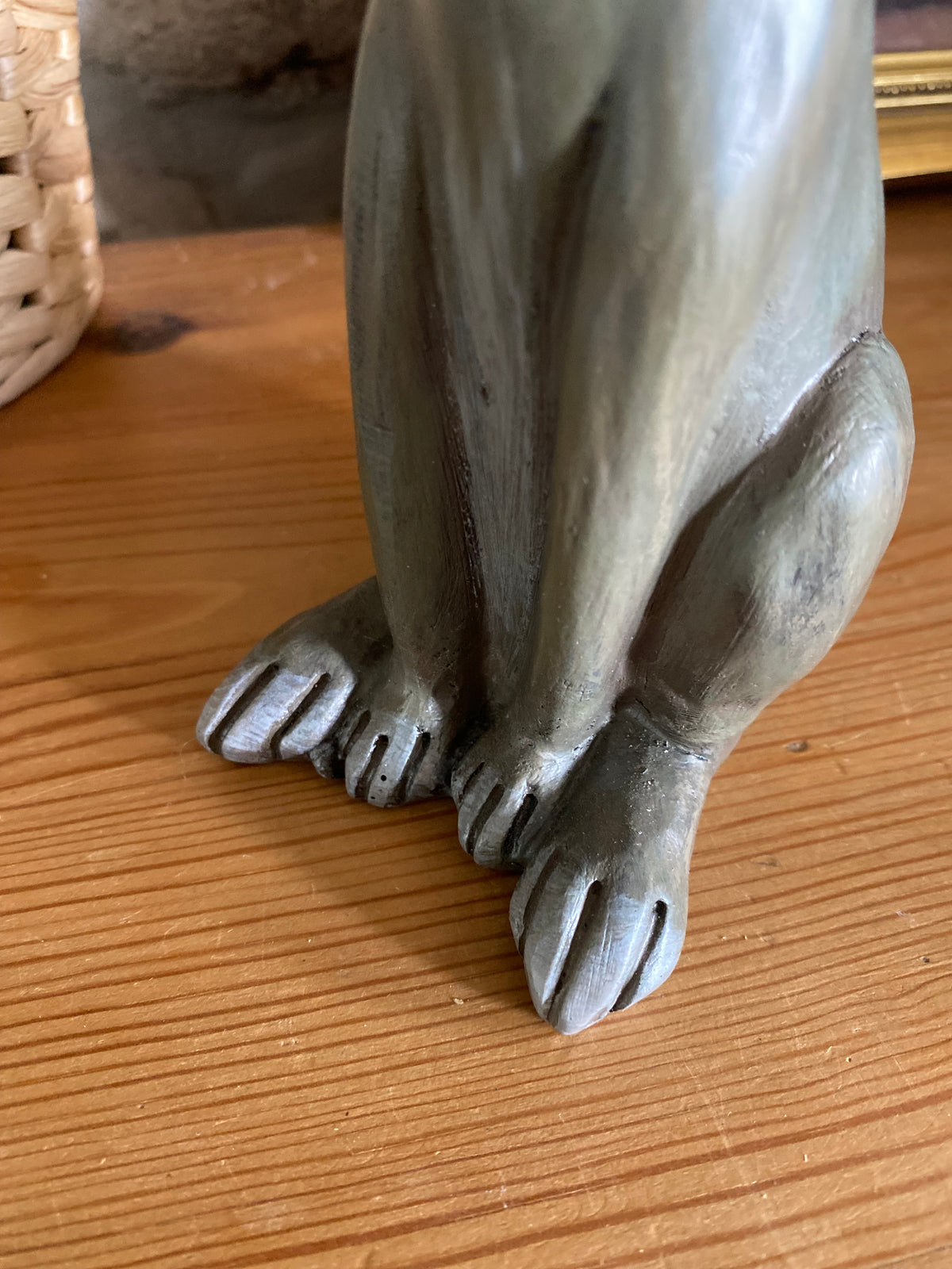 Jive Bunny Grey Resin Sitting Rabbit Ornament - 18cm