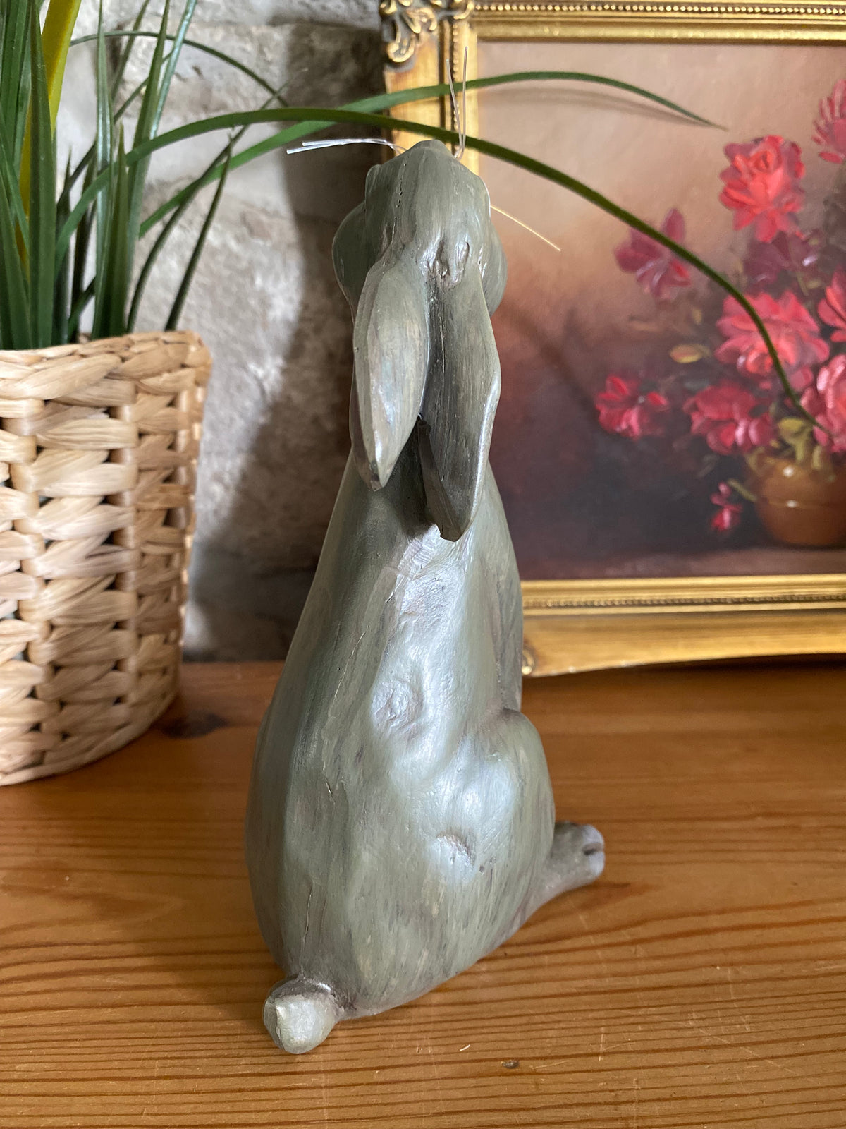 Jive Bunny Grey Resin Sitting Rabbit Ornament - 18cm