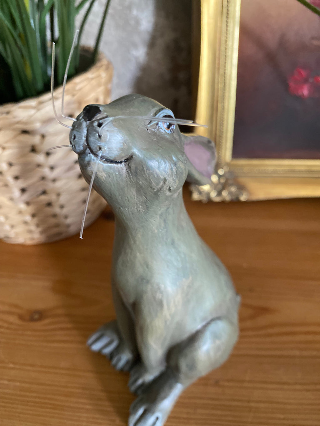 Jive Bunny Grey Resin Sitting Rabbit Ornament - 18cm